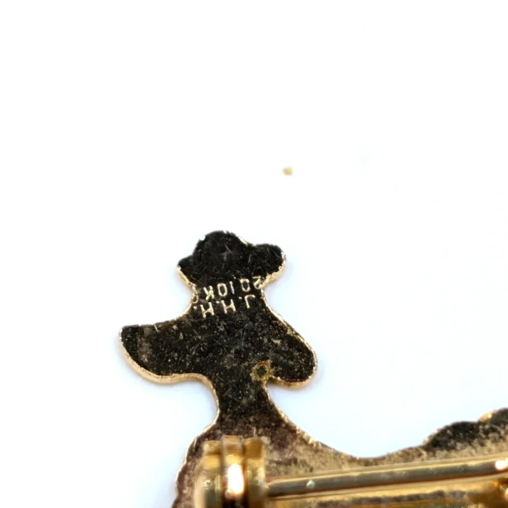 10K Yellow Gold Filled Signed Vintage Poodle Brooch - Picture 5 of 6